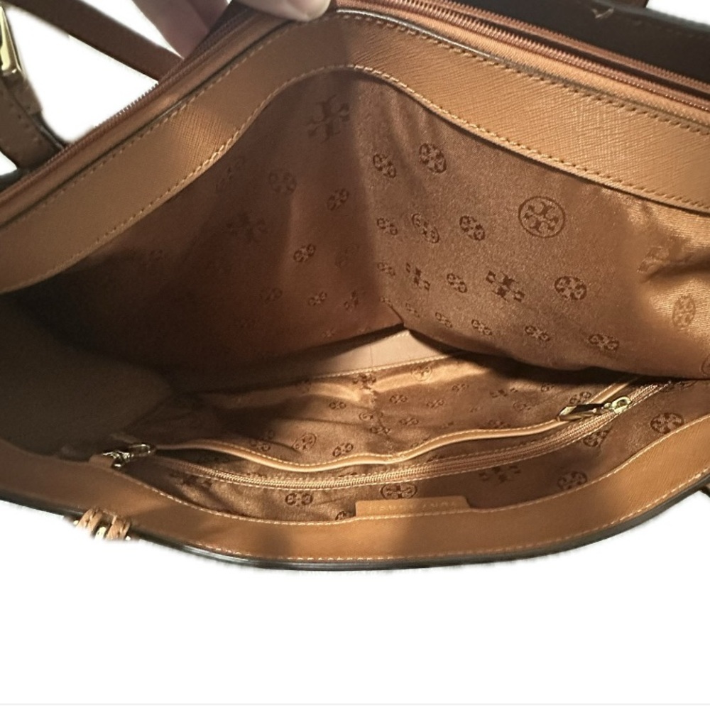 Tory Burch Large Saffiano Leather York Tote in Cognac - Picture 6 of 11